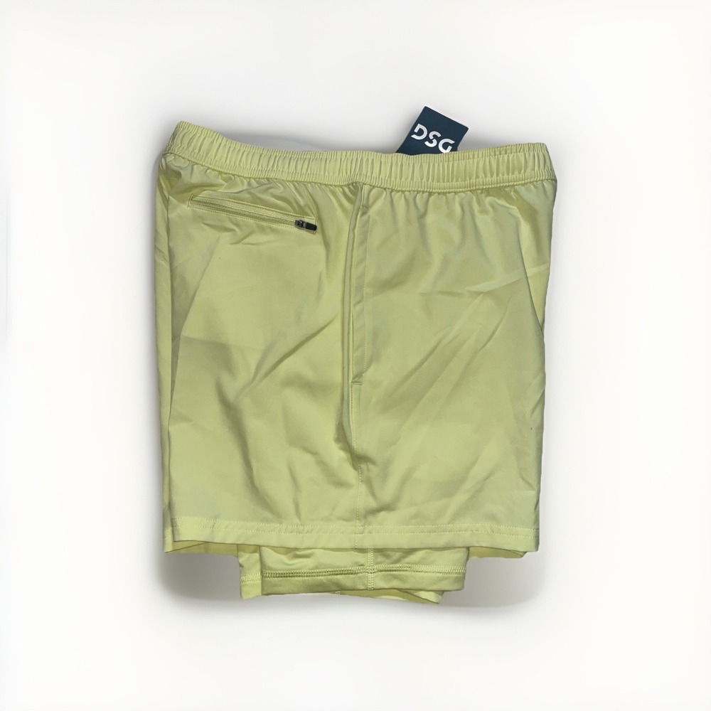 DSG 2 IN 1  AGILITY SHORT Men's Medium 5" NWT Pulse Yellow Liner New Ye24